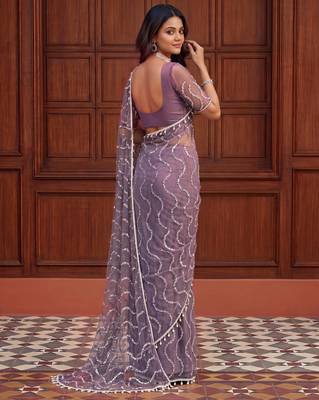 Designer beads embroidery saree 3