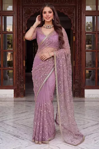 Designer beads embroidery saree