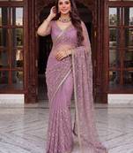 Designer beads embroidery saree