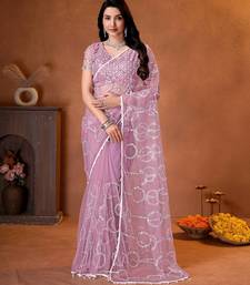 Designer beads,sequence, peal embroidery saree