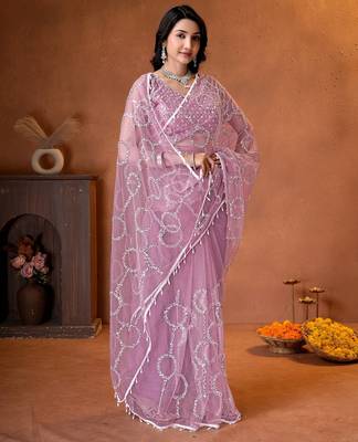 Designer beads,sequence, peal embroidery saree 2