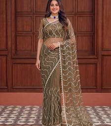 Designer beads embroidery saree