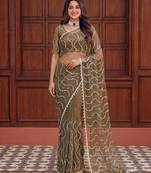 Designer beads embroidery saree