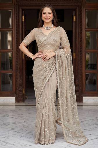 Designer beads embroidery saree