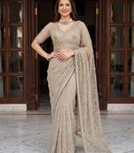 Designer beads embroidery saree