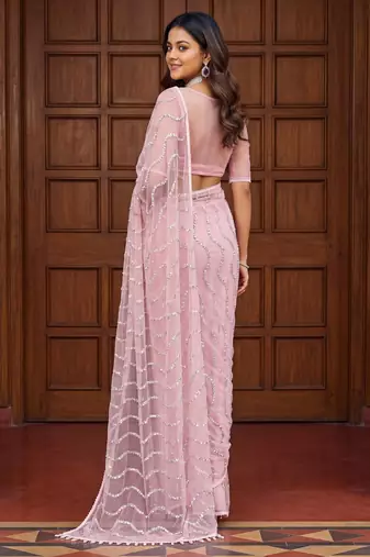 Designer beads embroidery saree