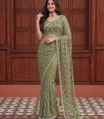 Designer beads embroidery saree