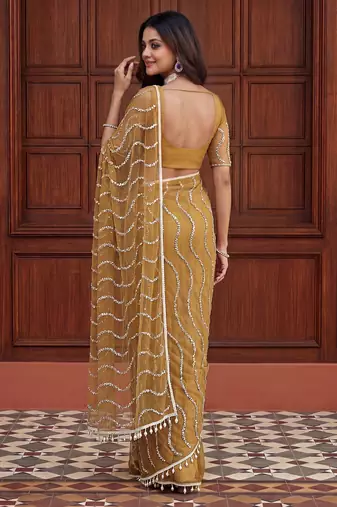 Designer beads embroidery saree