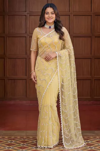 Designer beads embroidery saree