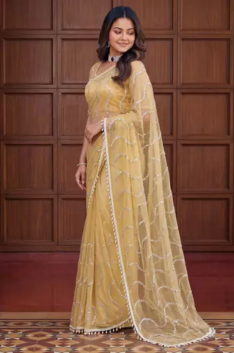 Designer beads embroidery saree