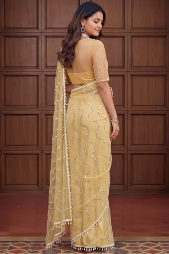 Designer beads embroidery saree