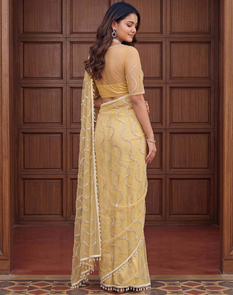 Designer beads embroidery saree