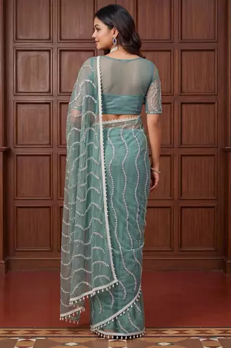 Designer beads embroidery saree