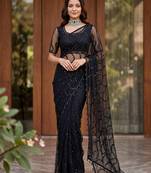 Designer beads embroidery saree