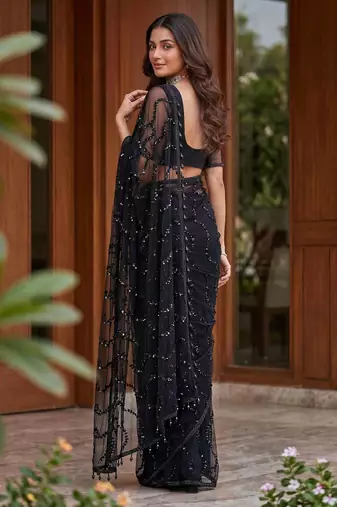 Designer beads embroidery saree