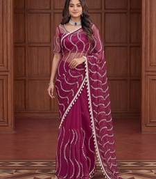 Designer beads embroidery saree