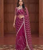 Designer beads embroidery saree