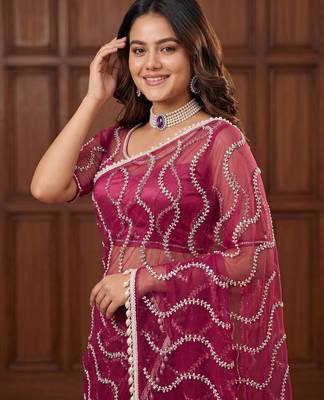 Designer beads embroidery saree 3