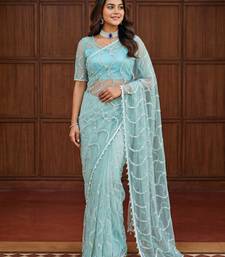 Designer beads embroidery saree