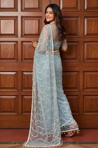 Designer beads embroidery saree