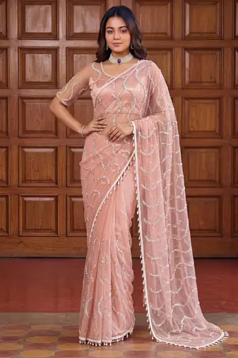 Designer beads embroidery saree