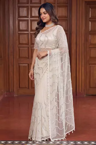 Designer beads embroidery saree