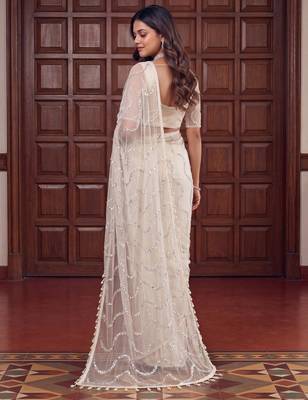 Designer beads embroidery saree 4