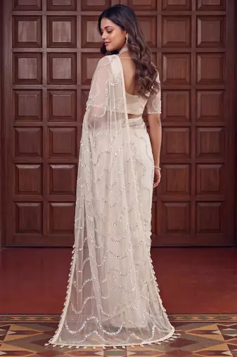 Designer beads embroidery saree