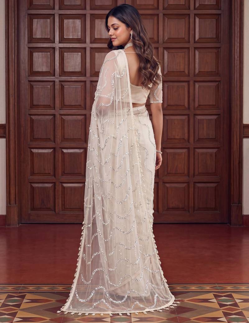 Designer beads embroidery saree