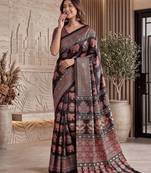 Designer ajrak digital print saree for festive