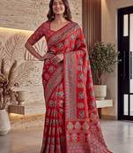 Designer ajrak digital print saree for festive