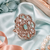 Rose gold finish mint cz stone adjustable ring