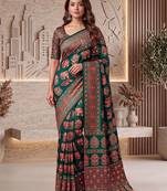 Designer ajrak digital print saree for festive
