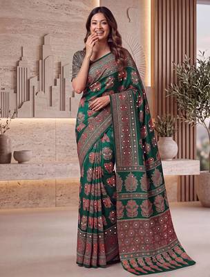 Designer ajrak digital print saree for festive 2