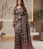 Designer ajrak digital print saree for festive