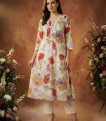 Women Floral Printed Regular Pure Cotton Kurta with Trousers