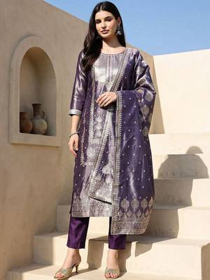 Women Ethnic Motifs Regular Kurta with Trousers & With Dupatta 1