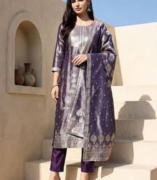 Women Ethnic Motifs Regular Kurta with Trousers & With Dupatta