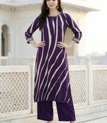 Women Printed Regular Thread Work Kurta with Palazzos