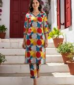 Women Floral Printed Regular Pure Cotton Kurta with Trousers