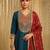 Embroidered Vichitra Silk Flared Anarkali Pant and Dupatta Set