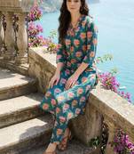 Women Floral Printed Regular Pure Cotton Kurta with Trousers