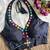 Black roman silk blend real mirror work blouse