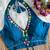 Teal blue roman silk blend real mirror work blouse