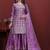 Lavender silk embroidered sharara suit set with dupatta