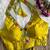 Yellow roman silk blend real mirror work blouse