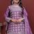 Lavender silk embroidered sharara suit set with dupatta