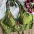 Olive roman silk blend real mirror work blouse