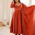 Rust orange embroidered anarkali suit set with dupatta