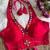 Red roman silk blend real mirror work blouse
